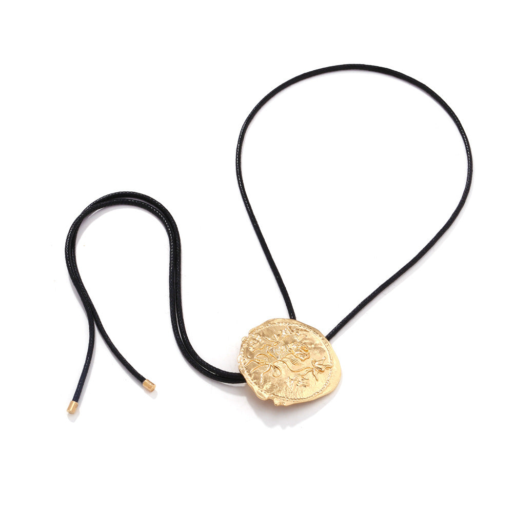 Western Rose Medallion Bolo Necklace - view 2