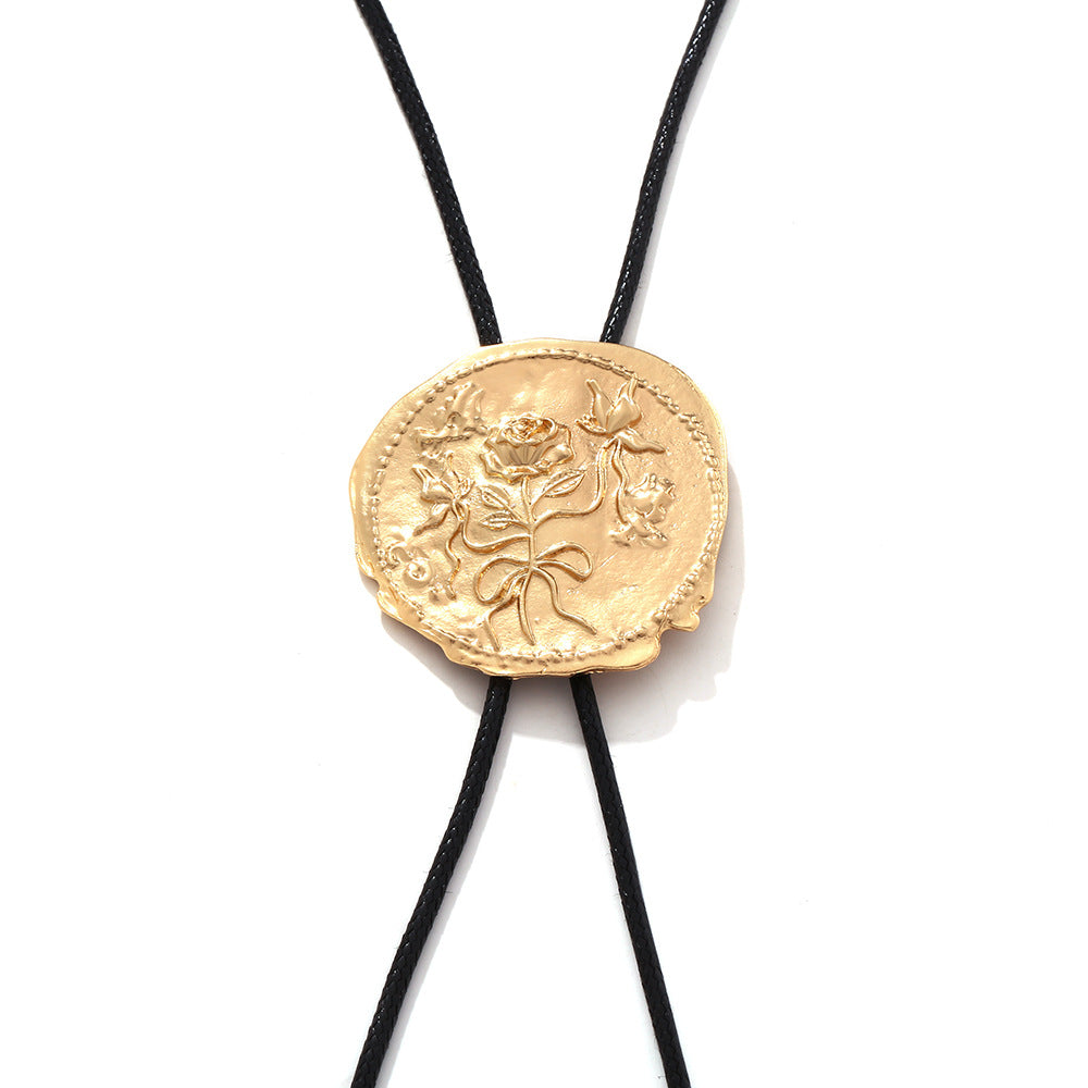 Western Rose Medallion Bolo Necklace - view 3