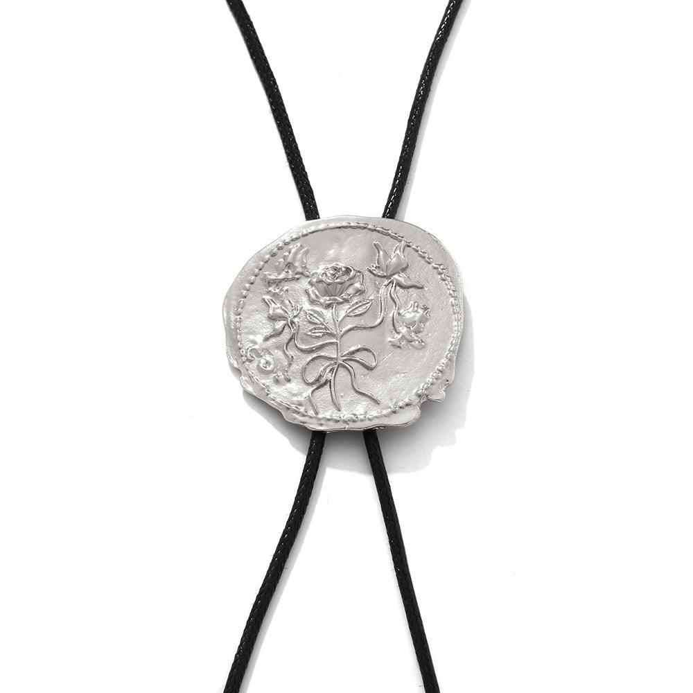 Western Rose Medallion Bolo Necklace - view 4