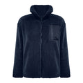 Zip Front Sherpa Teddy Fleece Jacket - DarkBlue