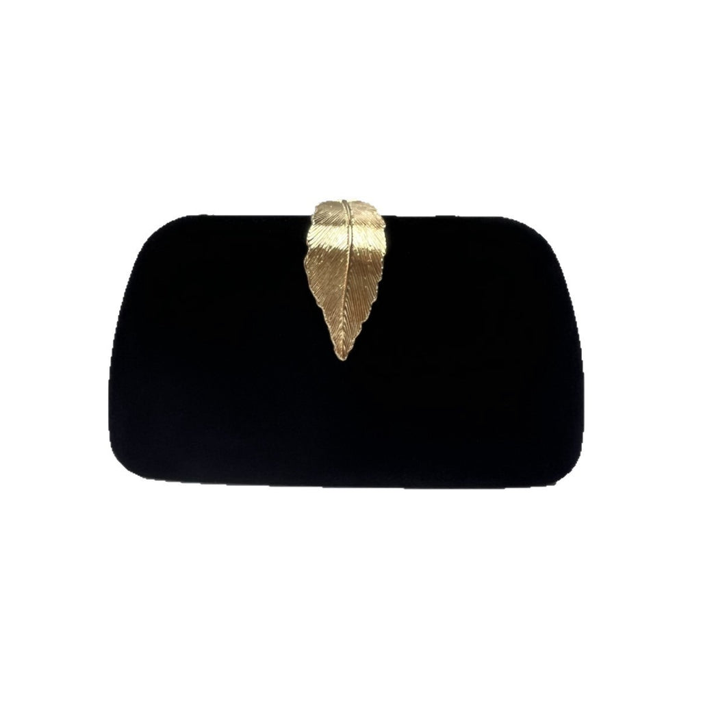 Leaf Clasp Evening Clutch With Chain Strap