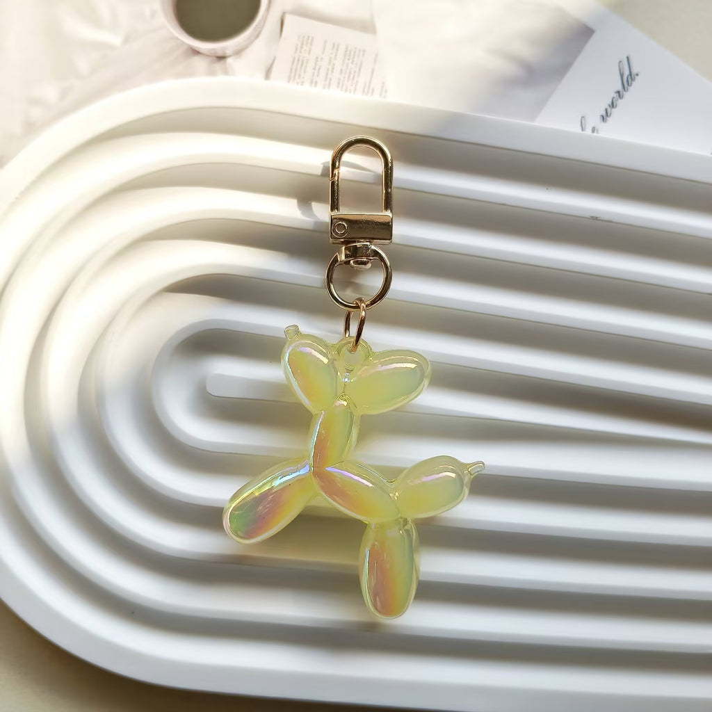 Jelly Balloon Dog Bag Charm Keychain - Yellow