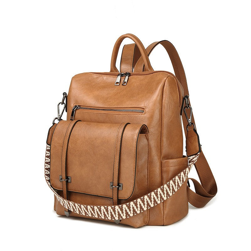 Convertible Backpack Purse with Woven Guitar Strap