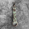 Tooled Leather Western Key Fob - Mint