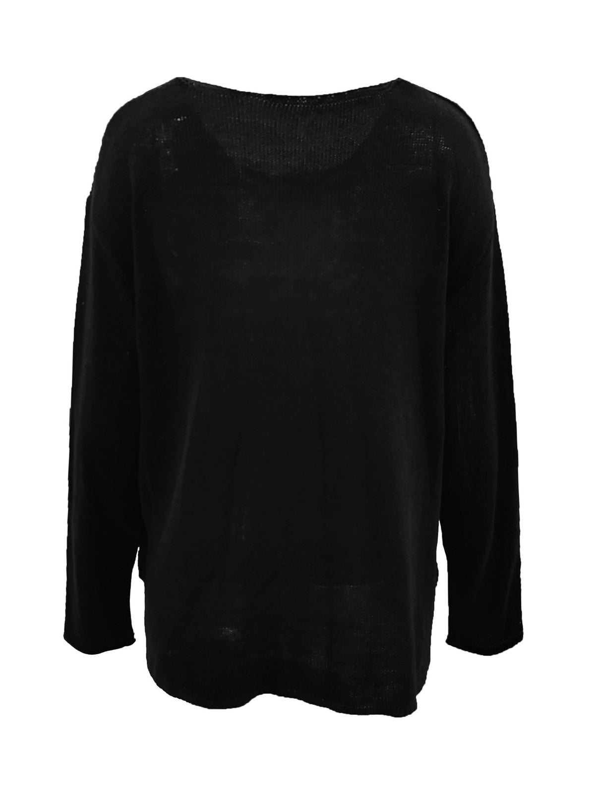 Americana Flag Lightweight Knit Sweater Top - Black - 4