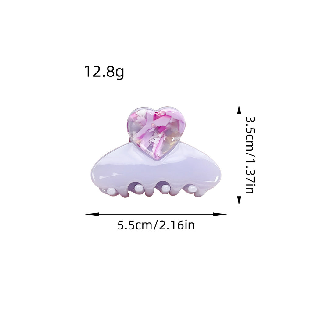 Faceted Heart Top Mini Hair Claw - view 1