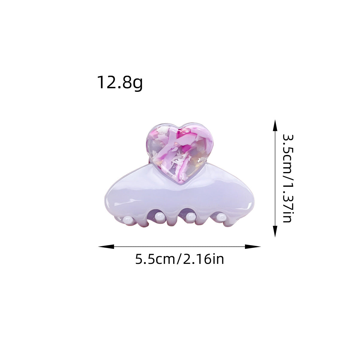 Faceted Heart Top Mini Hair Claw - view 1