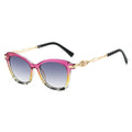 Oversized Square Sunglasses With Filigree Arms - Purple