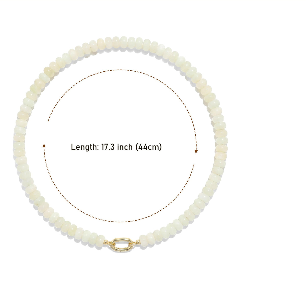 Faceted Stone Rondelle Bead Necklace with Oval Clasp - Color_02