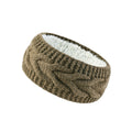 Cable Knit Fleece Lined Ear Warmer Headband - Brown