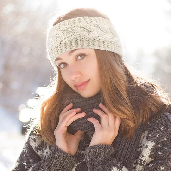 Cable Knit Fleece Lined Ear Warmer Headband