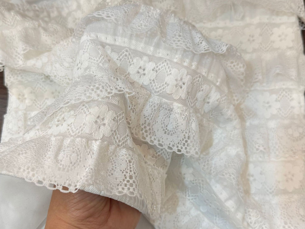 Tiered Lace Ruffle Strapless Camisole - White - 4