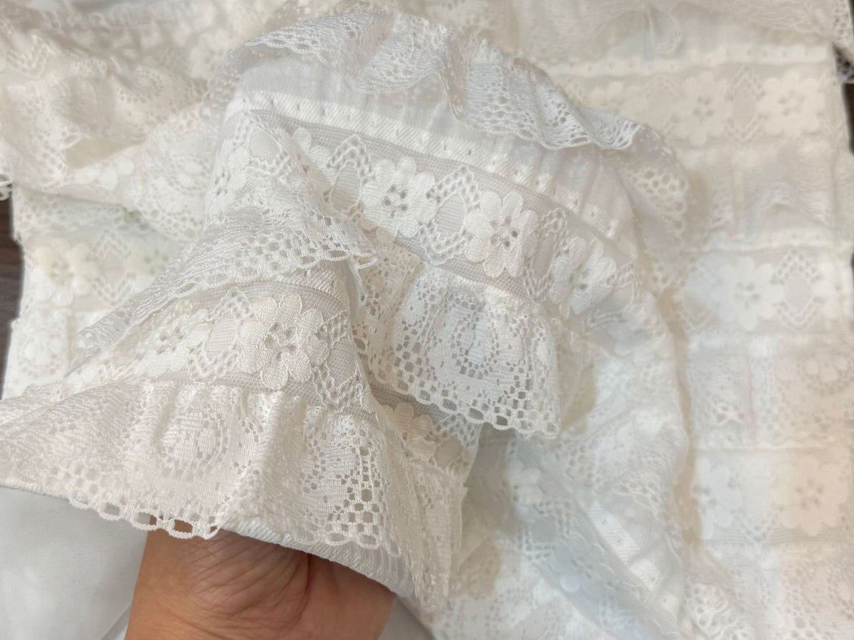 Tiered Lace Ruffle Strapless Camisole - White - 4