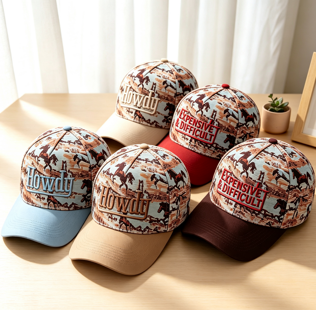 Western Tapestry Baseball Cap With Contrast Brim - EHCoffee - 2
