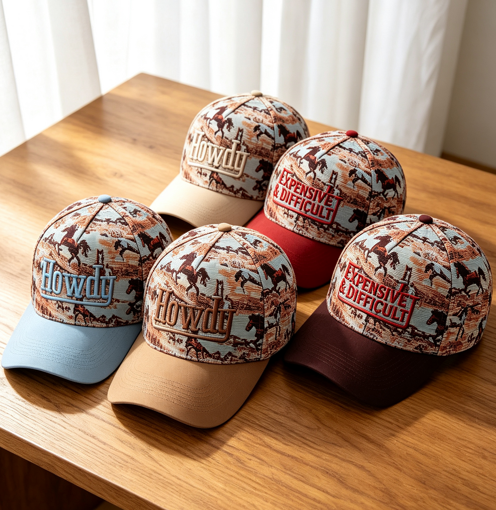 Western Tapestry Baseball Cap With Contrast Brim - EHCoffee - 4