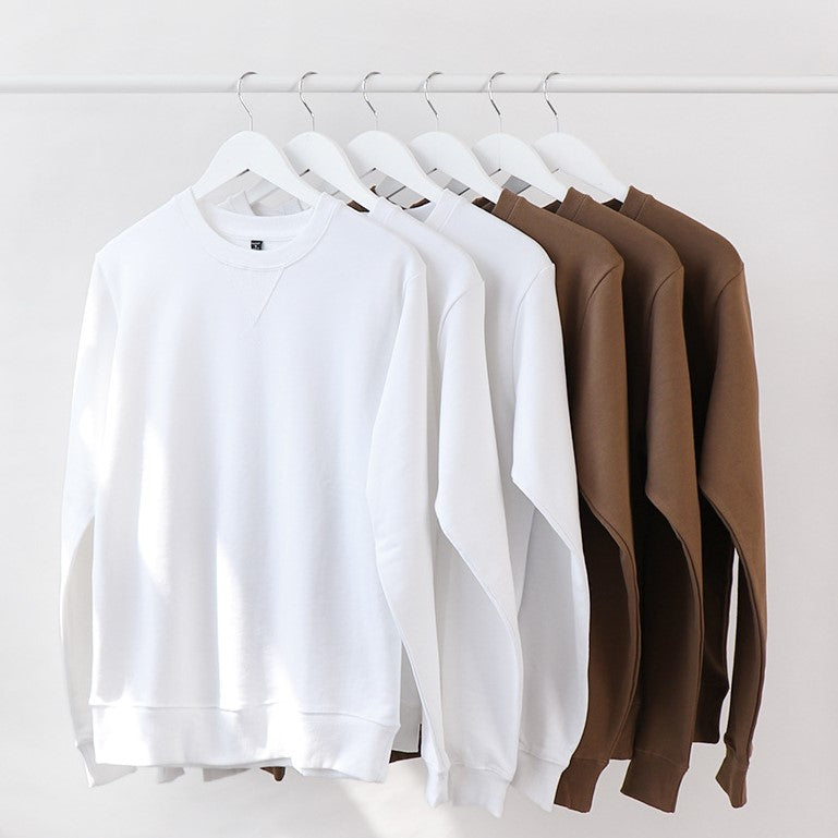 Oversized Cotton Crewneck Sweatshirt - Brown