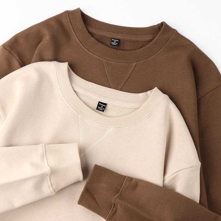 Oversized Cotton Crewneck Sweatshirt - Brown - 4