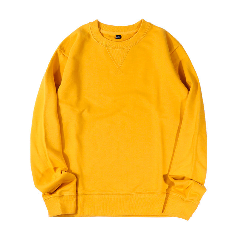 Oversized Cotton Crewneck Sweatshirt - Mustard