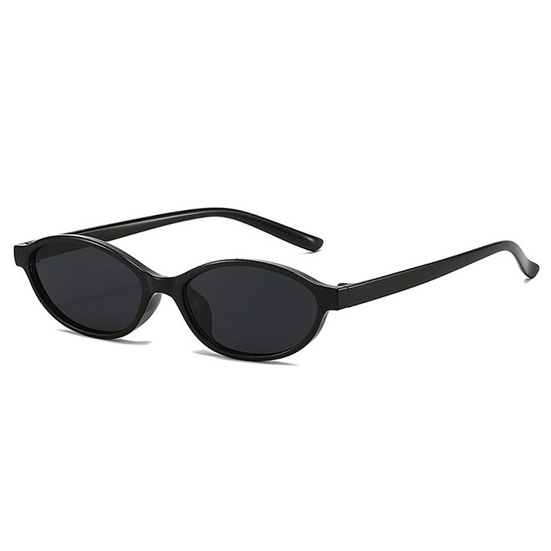 Small Oval Sunglasses With Slim Temples - Color_01