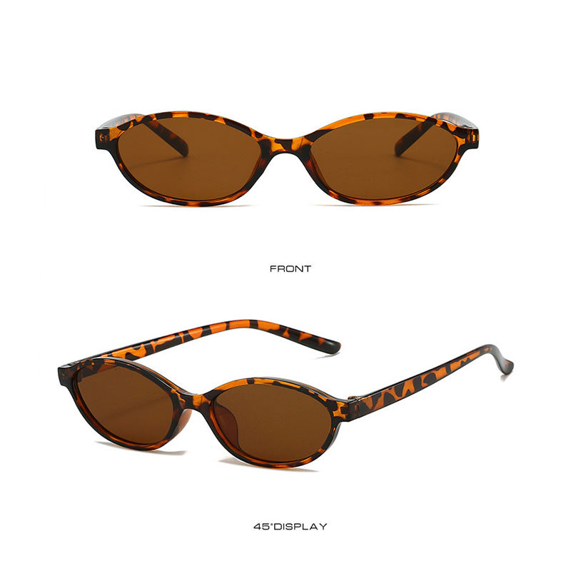 Small Oval Sunglasses With Slim Temples