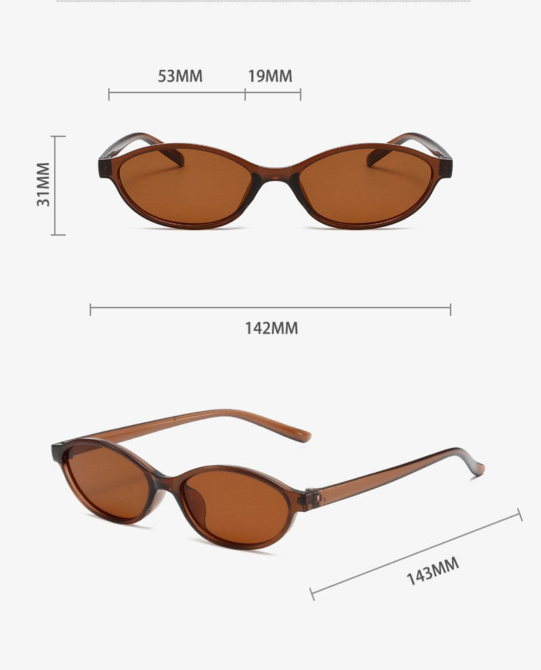 Small Oval Sunglasses With Slim Temples - view 1