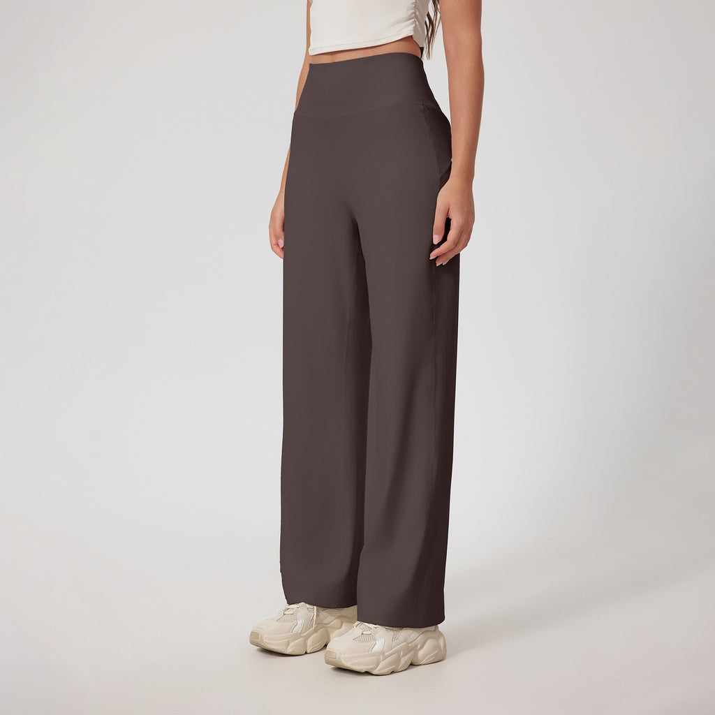 High Waist Straight Leg Yoga Pants With Back Pocket