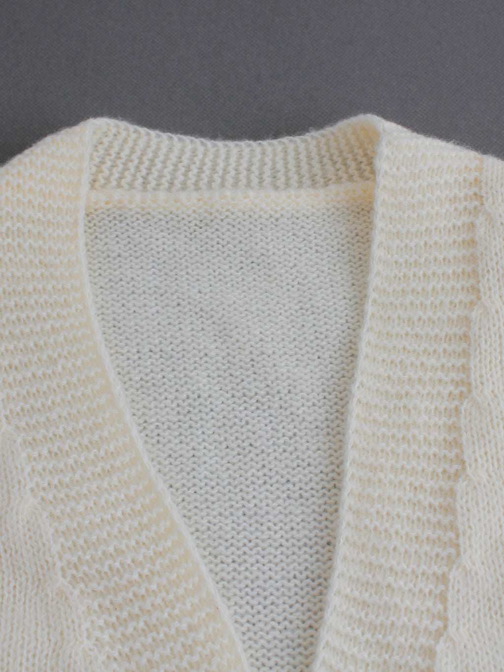 Cream Bow Embroidered Knit Open Front Cropped Cardigan - Bow - 3