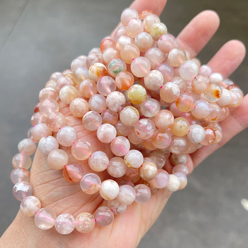 Round Agate Gemstone Beaded Bracelet