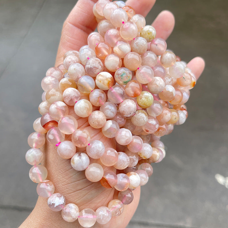 Round Agate Gemstone Beaded Bracelet - view 1