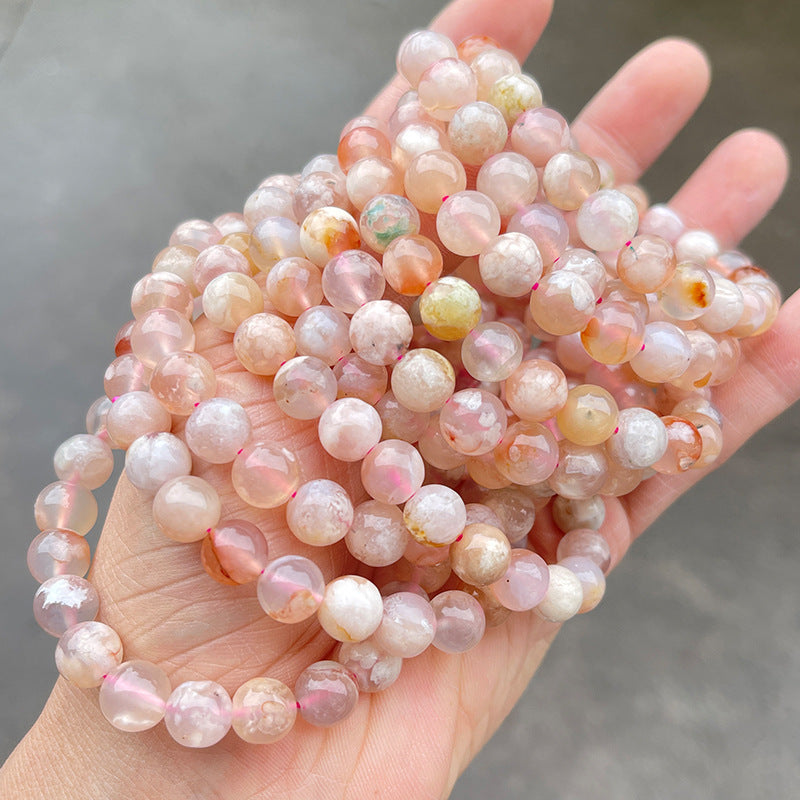 Round Agate Gemstone Beaded Bracelet - view 4