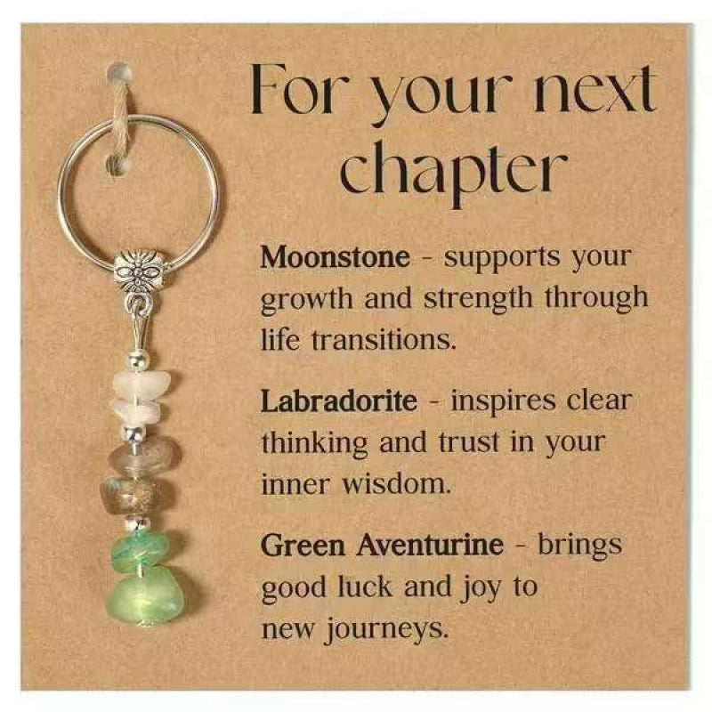Gemstone Chip Keychain With Affirmation Card - Color_01
