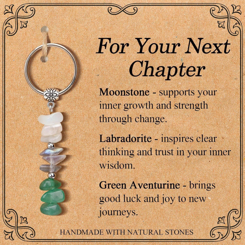 Gemstone Chip Keychain With Affirmation Card - Color_03