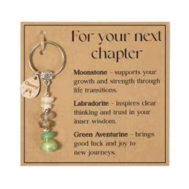 Gemstone Chip Keychain With Affirmation Card - Color_04