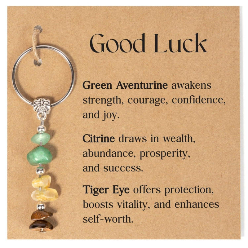 Gemstone Chip Keychain With Affirmation Card - Color_07