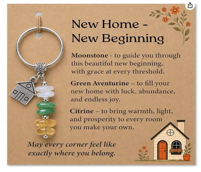 Gemstone Chip Keychain With Affirmation Card - Color_12