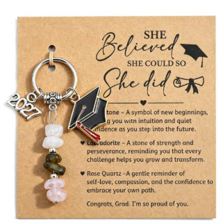 Gemstone Chip Keychain With Affirmation Card - Color_14