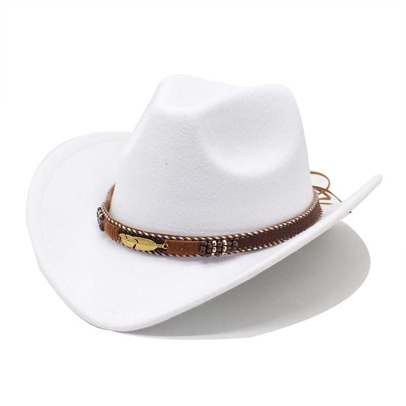 Metallic Feather Western Cowboy Hat