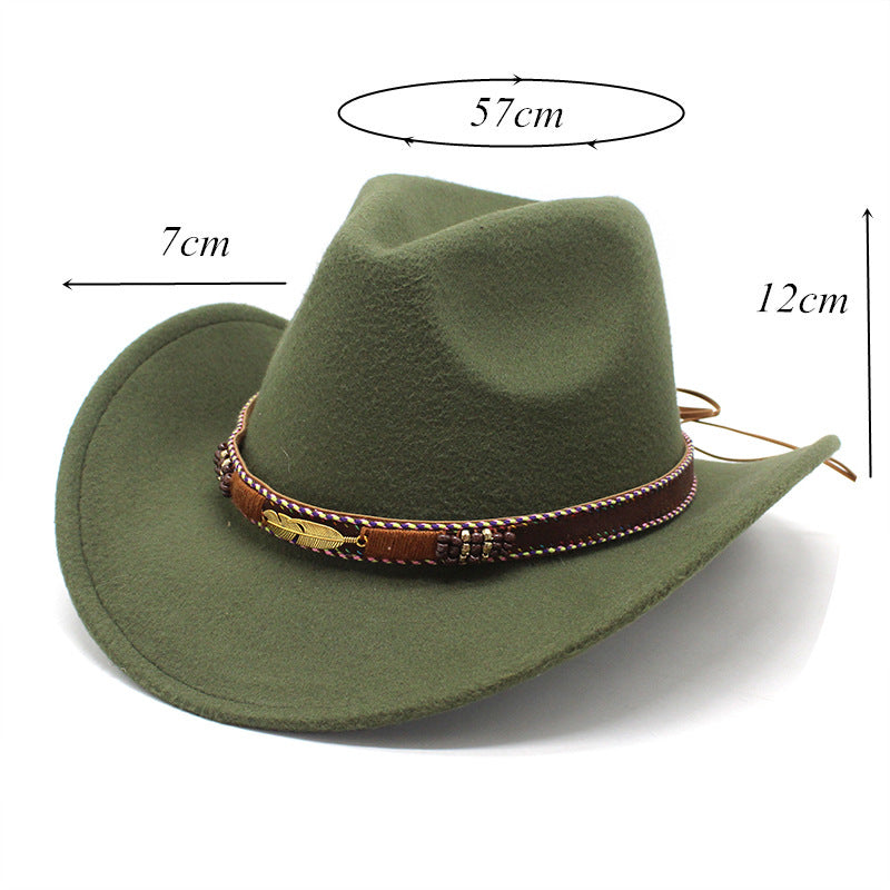 Metallic Feather Western Cowboy Hat - view 1