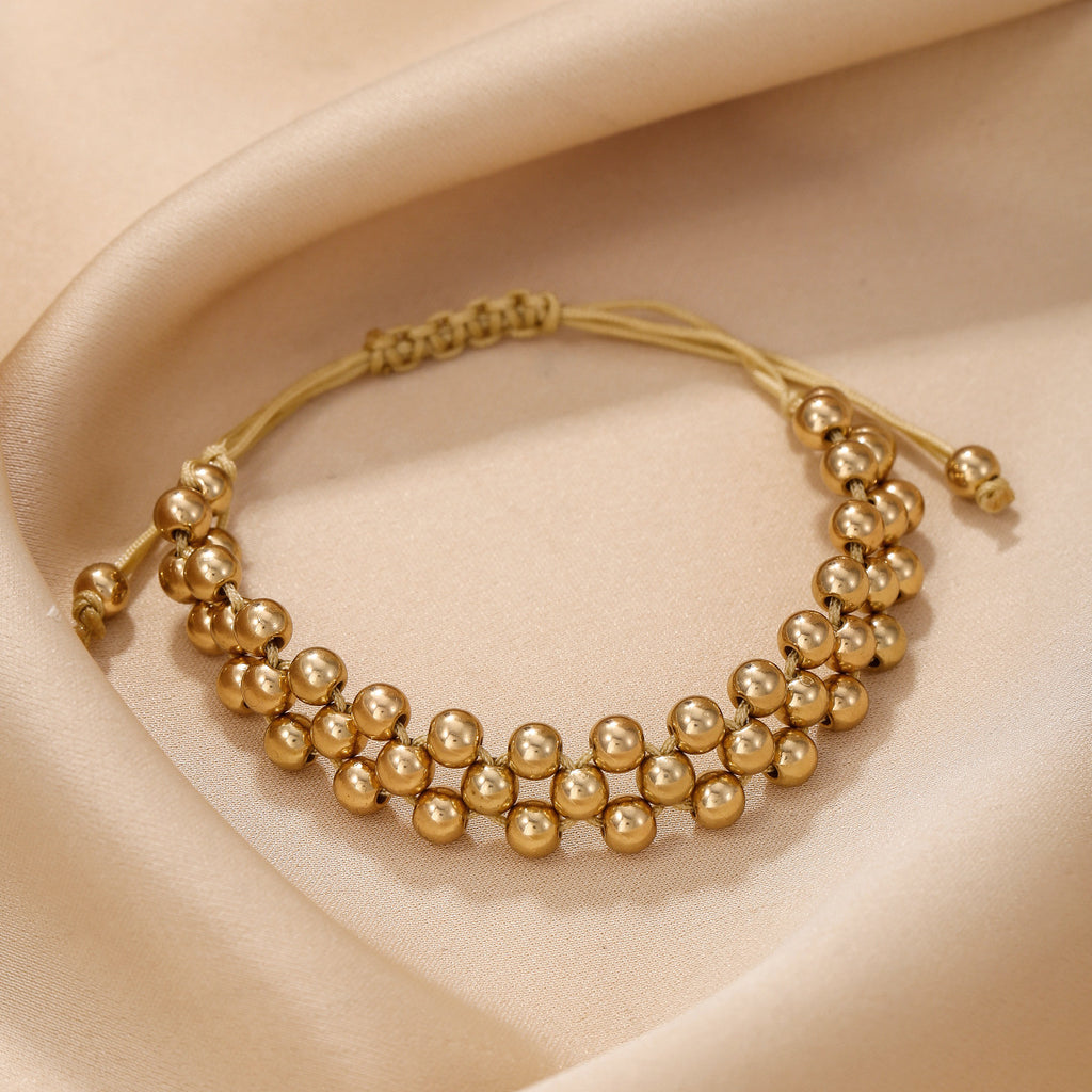 Handmade Beaded Adjustable Braided Bracelet - Color_2