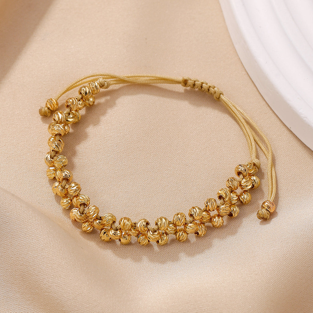 Handmade Beaded Adjustable Braided Bracelet - Color_4