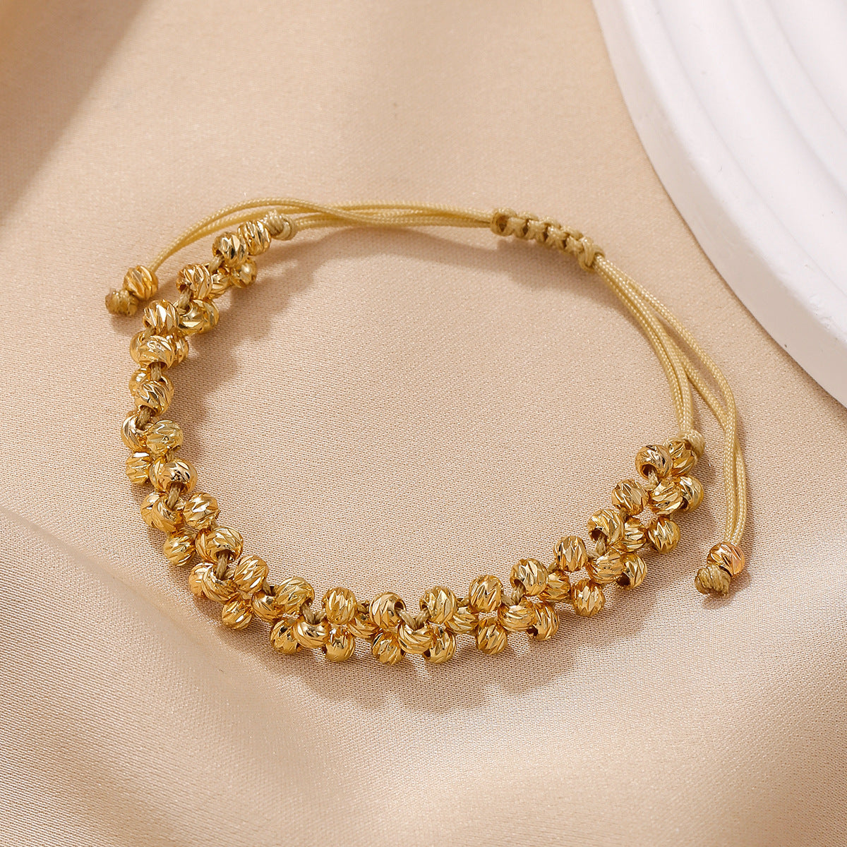 Handmade Beaded Adjustable Braided Bracelet - Color_4