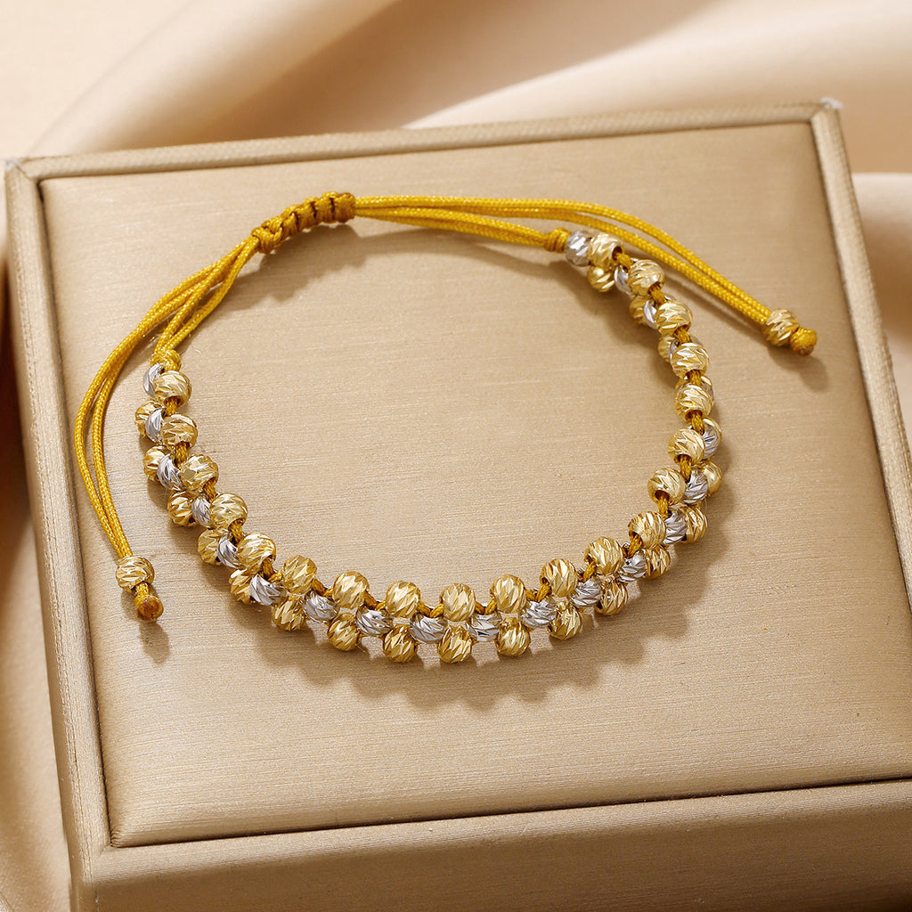 Handmade Beaded Adjustable Braided Bracelet - Color_5