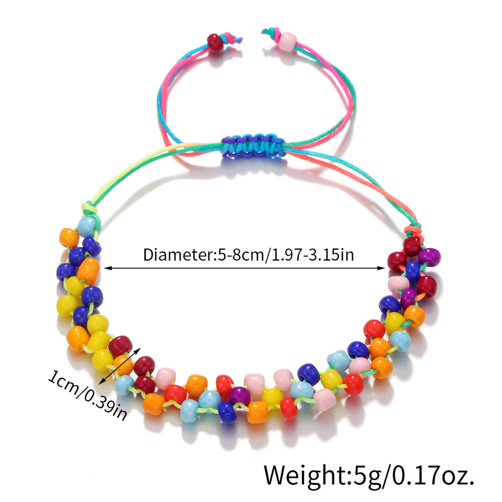 Handmade Beaded Adjustable Braided Bracelet - view 1