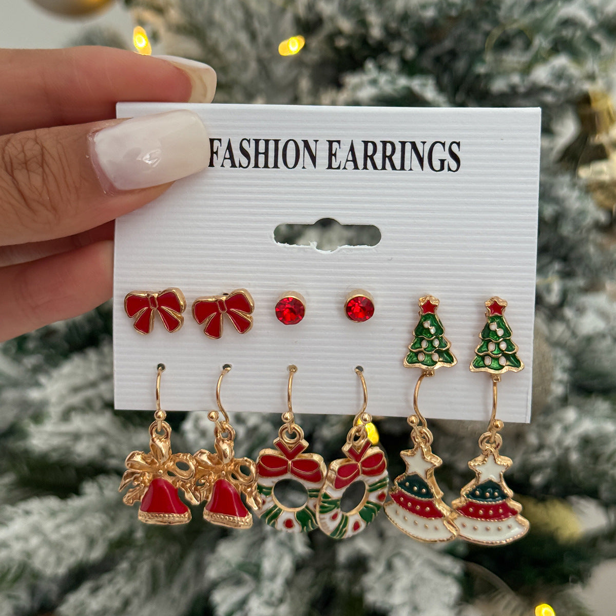 Christmas Charm Dangle Earring Set - NO-2 - 1