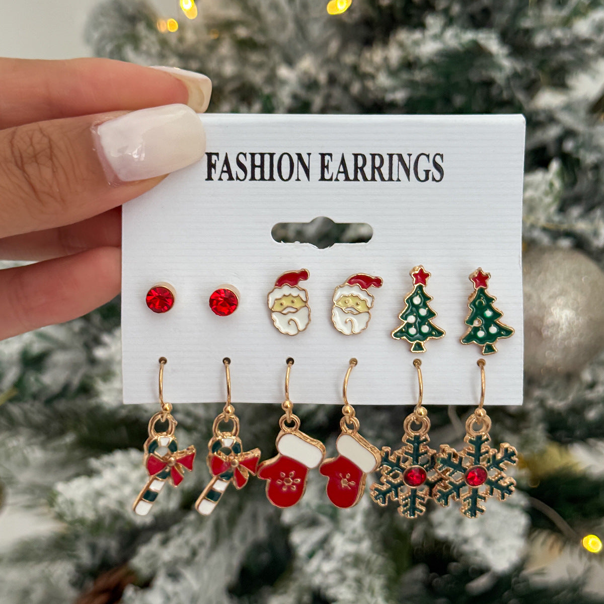 Christmas Charm Dangle Earring Set - NO-3 - 1