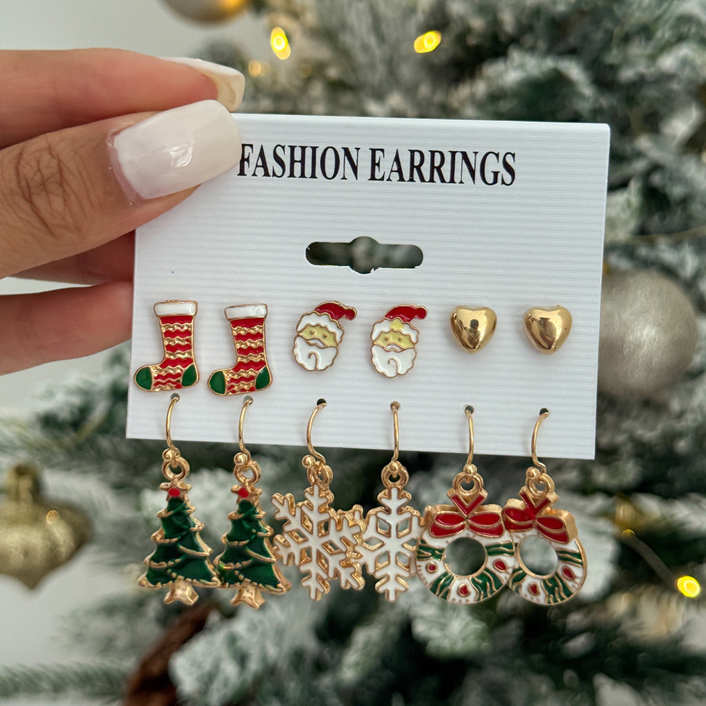 Christmas Charm Dangle Earring Set - NO-4 - 1