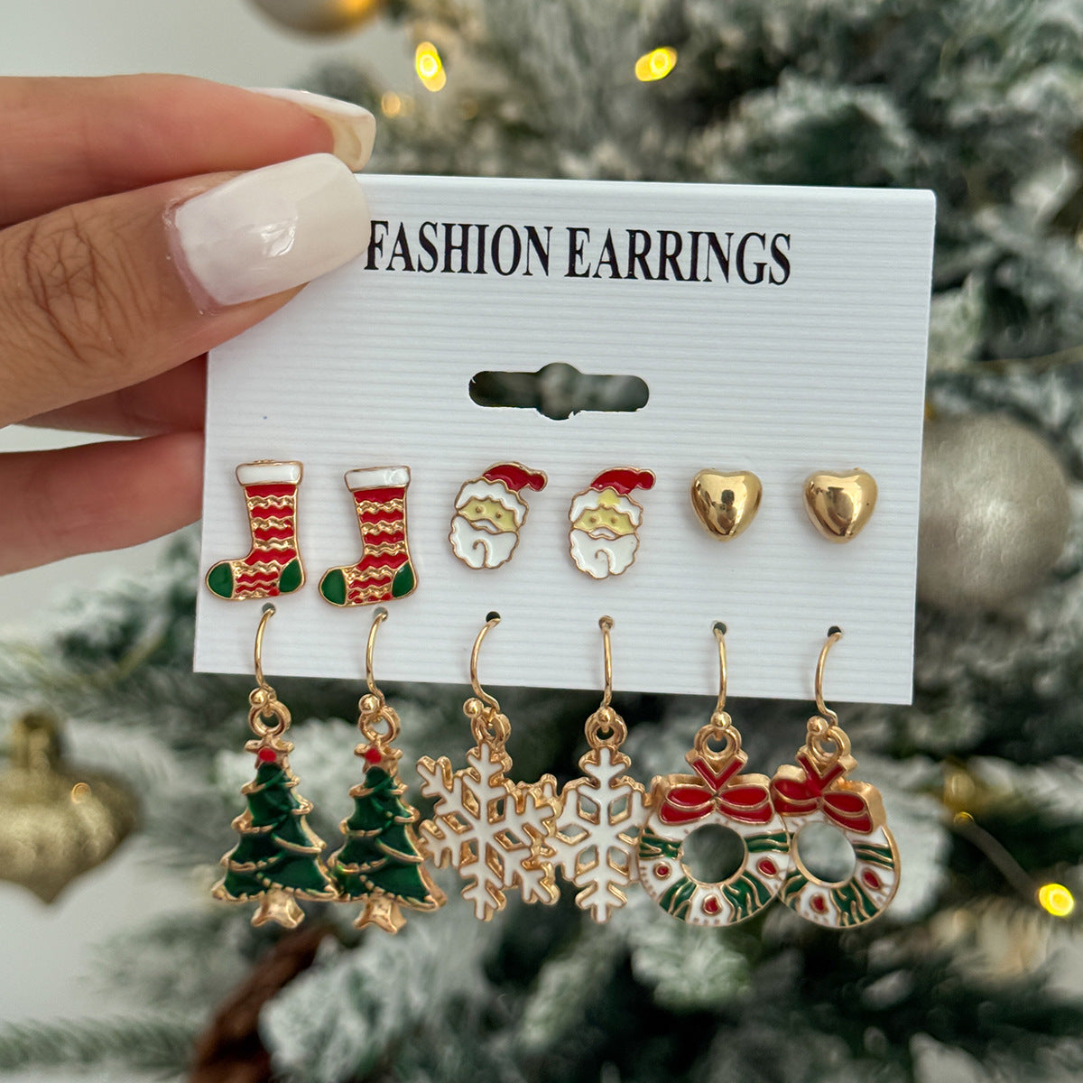 Christmas Charm Dangle Earring Set - NO-4 - 1