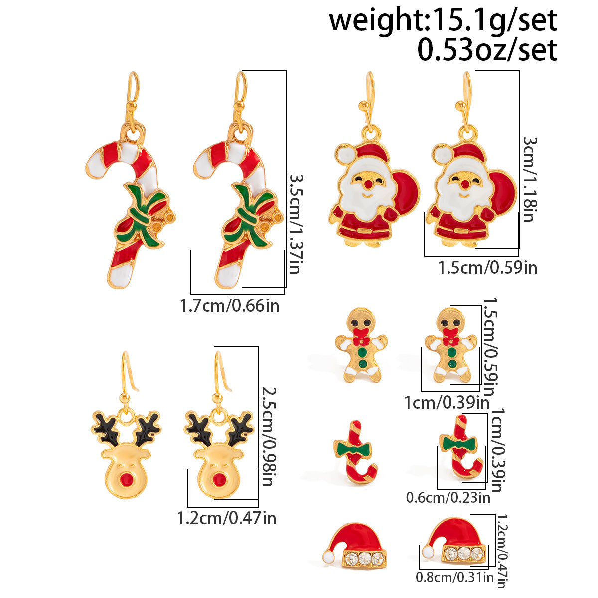 Christmas Charm Dangle Earring Set - NO-5