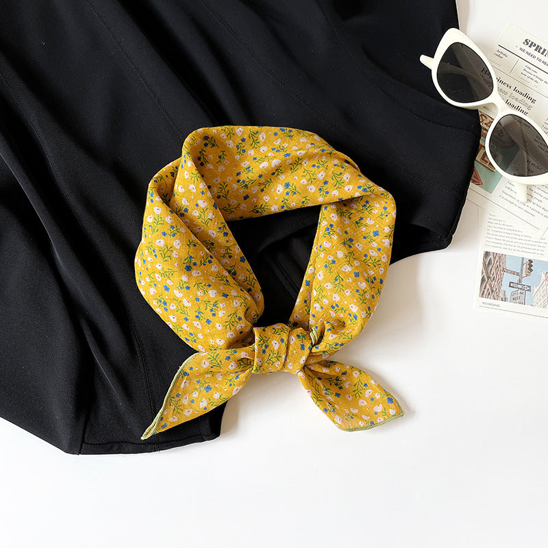 Retro Print Cotton Bandana Square Scarf Neckerchief - C11