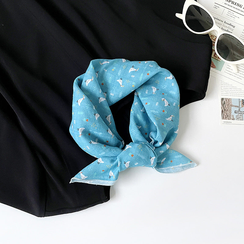 Retro Print Cotton Bandana Square Scarf Neckerchief - C13